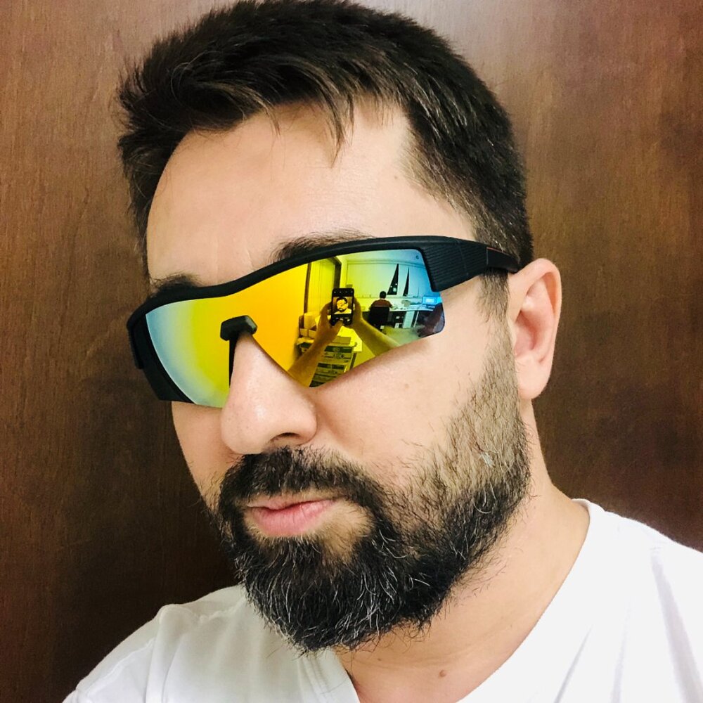 Men Sunglasses Multi Color Mirror Lens Sports Shades Light Weight Confortable
